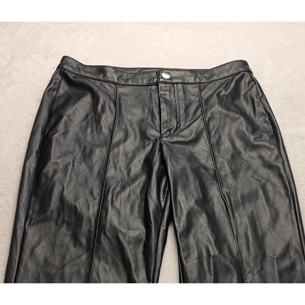 Wild Fable Women's Black Faux Leather Wide Leg Seam Front Pants Size 2 NWOT - Picture 11 of 13